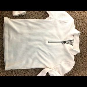 Long sleeve half zip turtle neck shirt